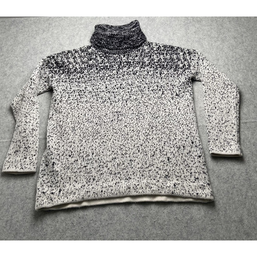 Athleta Sweater Womens Medium Gray Marled Wool Cashmere Turtleneck Knit Pullover
